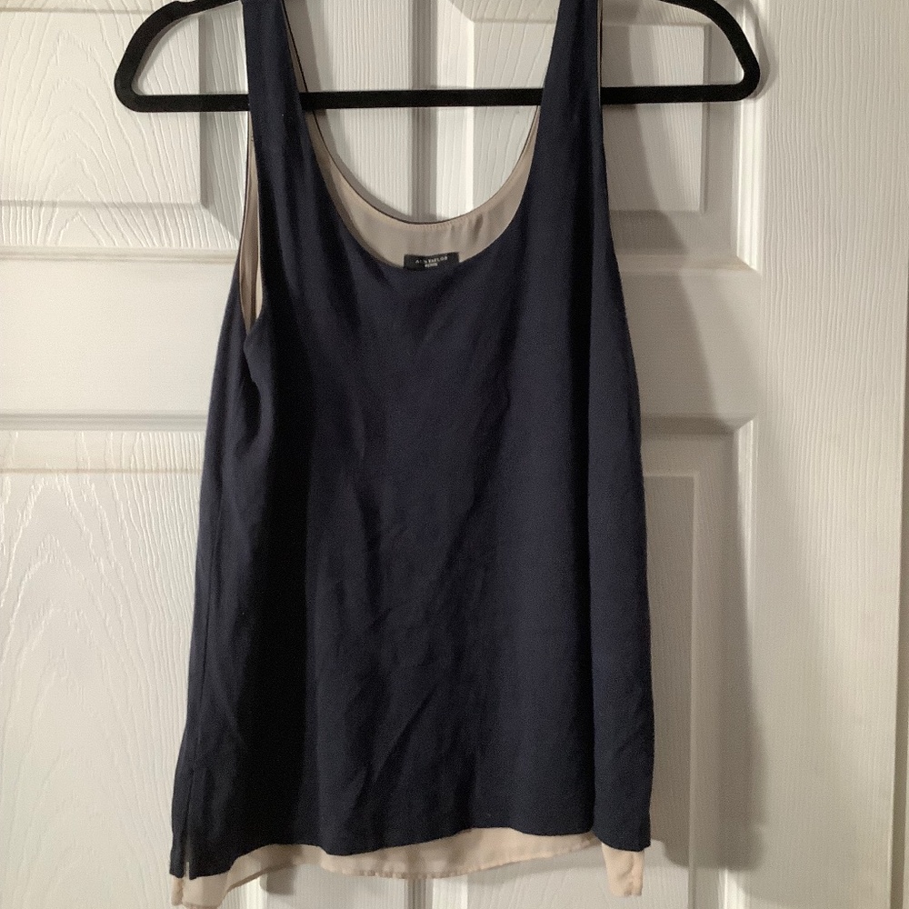 Ann Taylor Petite black and beige tank top